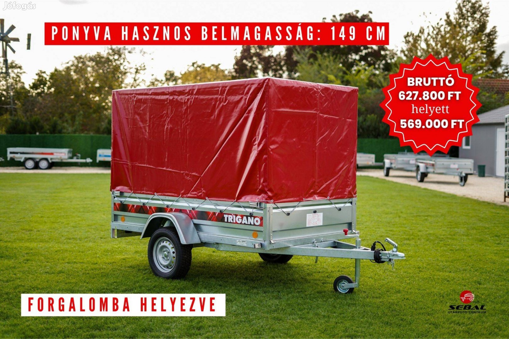 Téli árzuhanás! Új billenős Trigano P205 ( 750 Kg ) utánfutó akciósan