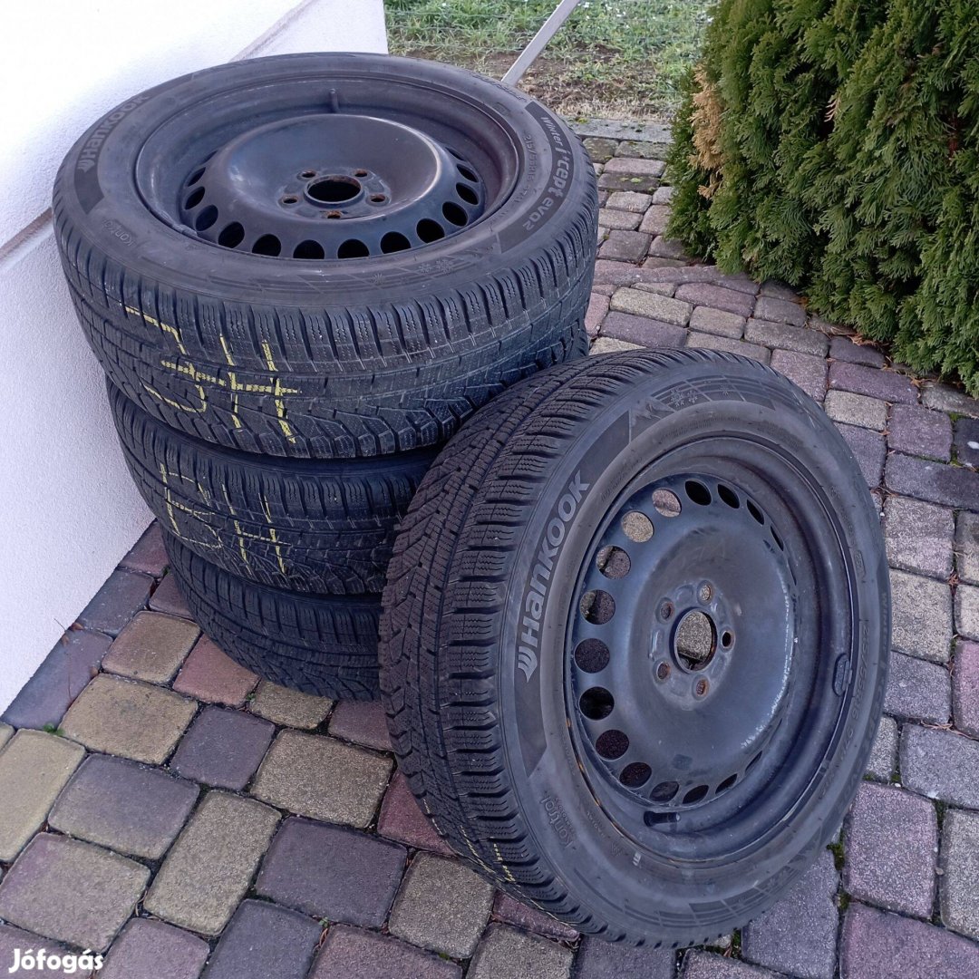 Téli gumi + acélfelni (Hankook 215/55r16; 5x108) 4 db