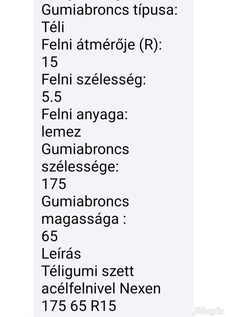 Téligumi szett eladó