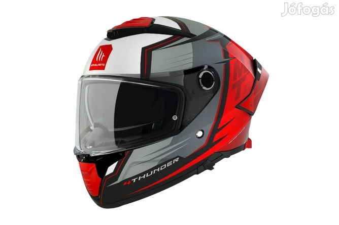 Teljes Arcú Sisak MT Helmets Thunder 4 SV Pental piros / szürke M