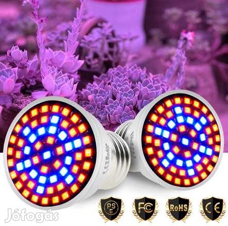 Teljes spektrumú növénynevelő LED lámpa 20W E-27-es (3362)