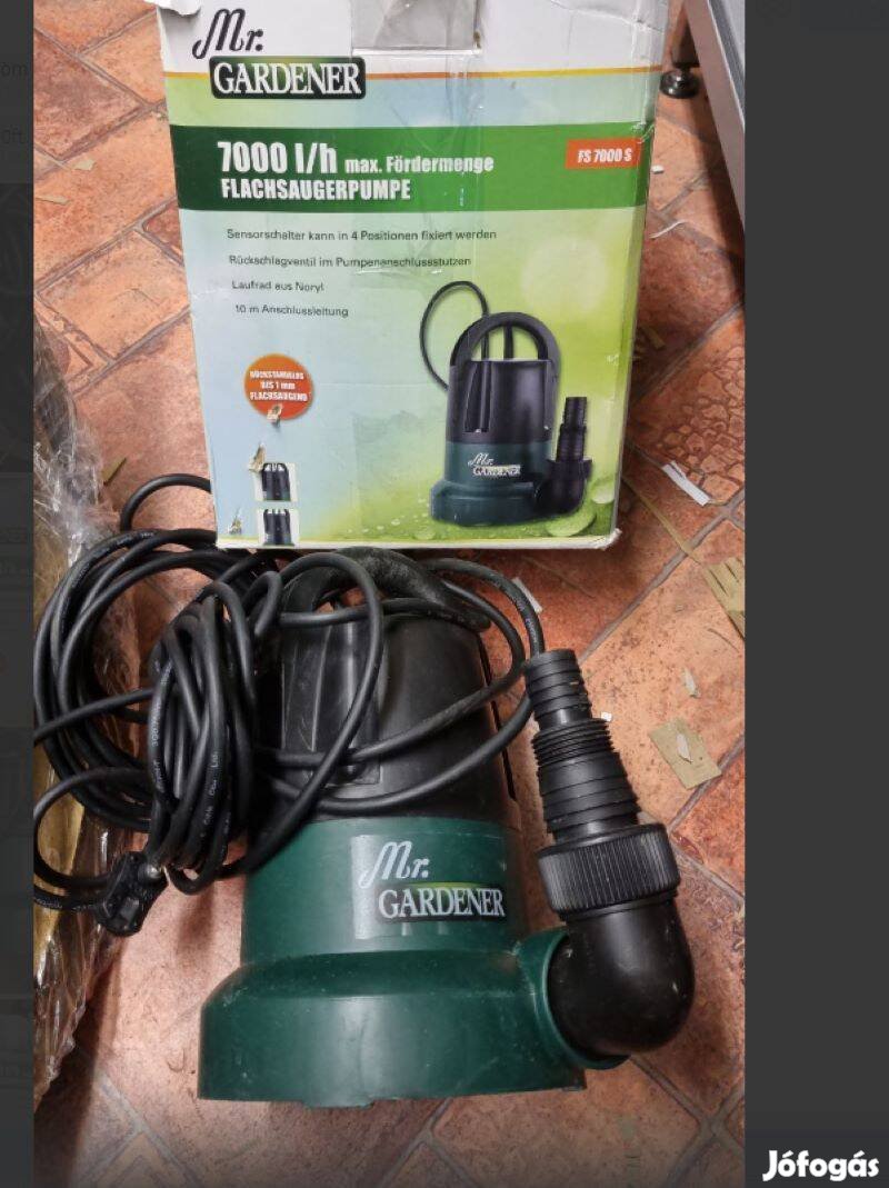 Teljes víztelenítéshez, lapos szivattyú, búvárszivattyú 400W-os motor