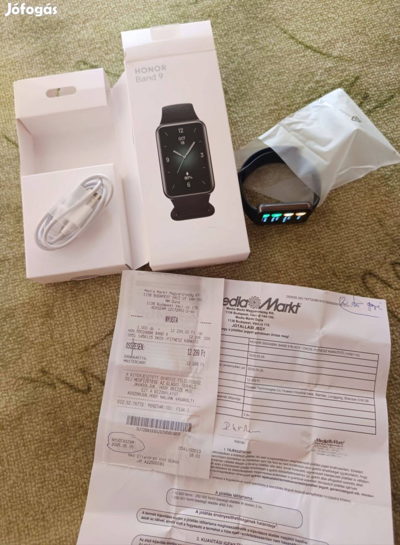 Teljesen új,2 év garanciás Honor Band 9 okos karkötő eladó