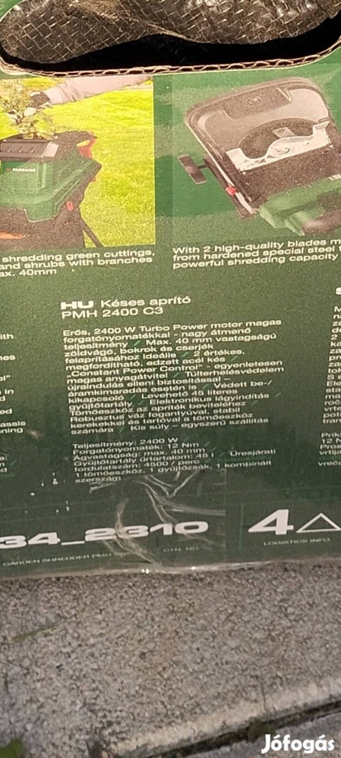Teljesen új Parkside Phu 2400 C3 Késés aprító, ágaprít