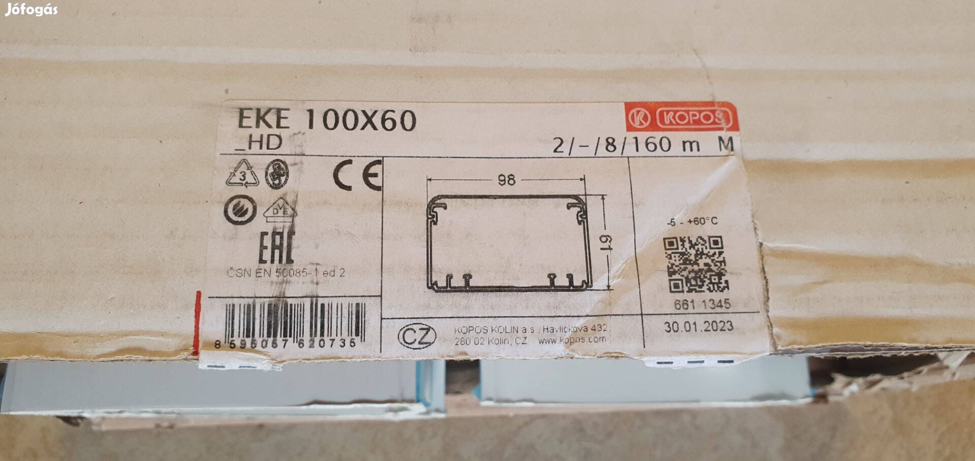 Teljesen új, 2 szál szerelvényezhető kábelcsatorna 60x100