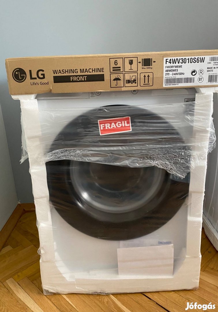 Teljesen új! LG F4WV3010S6W elöltöltős mosógép 10,5kg