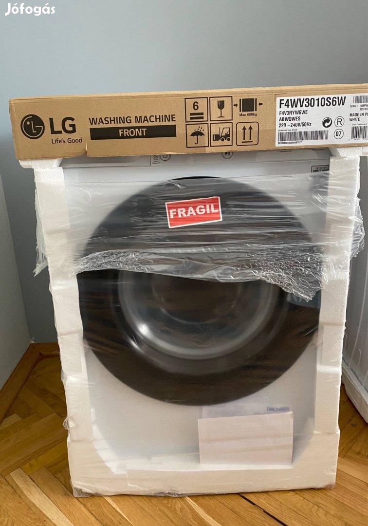 Teljesen új! LG F4WV3010S6W elöltöltős mosógép 10,5kg