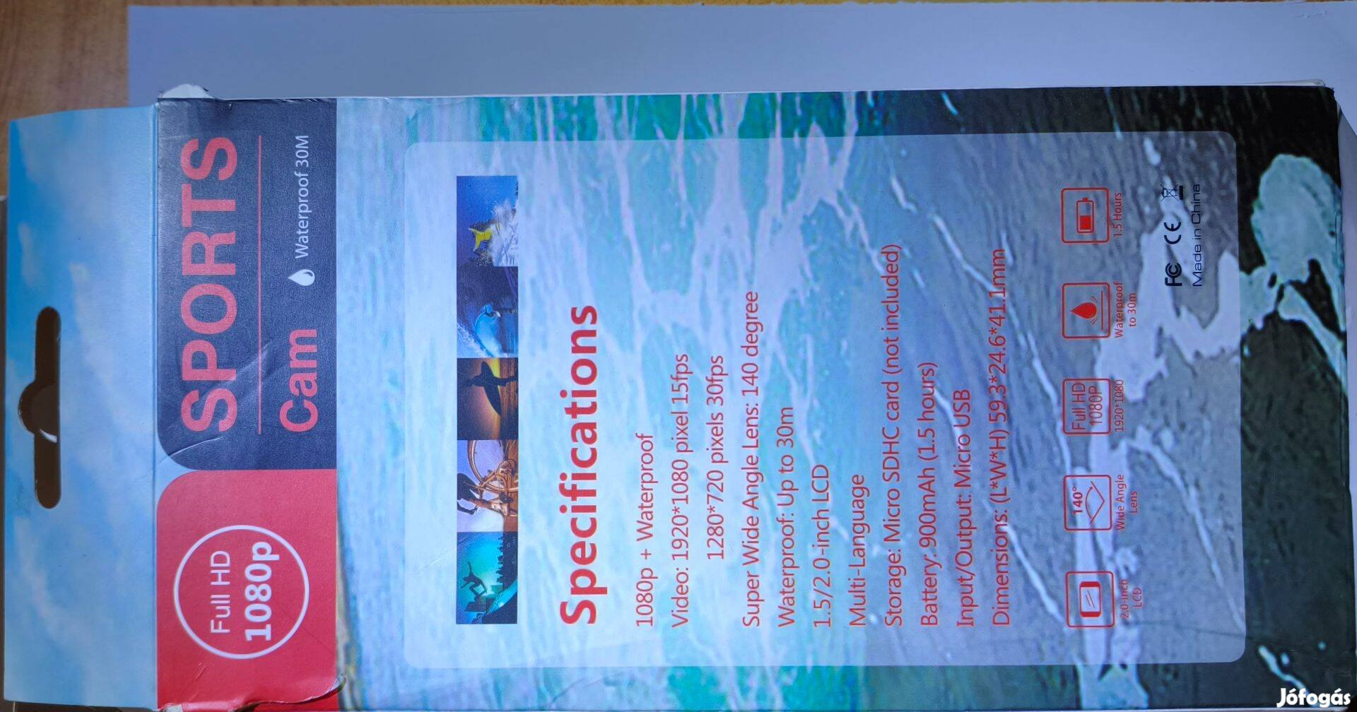 Teljesen új, hordozható, vízálló Full HD sport kamera eladó