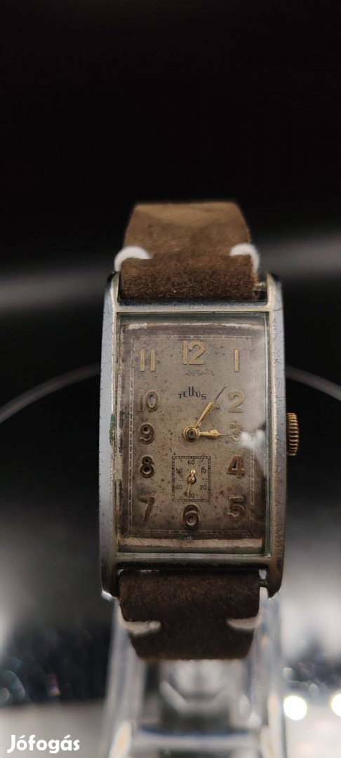 Tellus art deko férfi karóra szép állapot új szíj