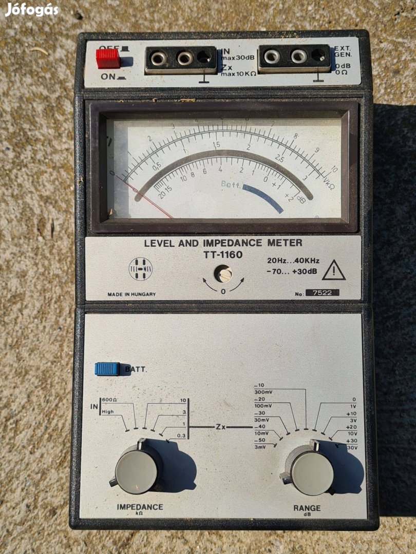 Telmes TT-1160 Level And Impedance meter 20Hz.40kHz - retro műszer