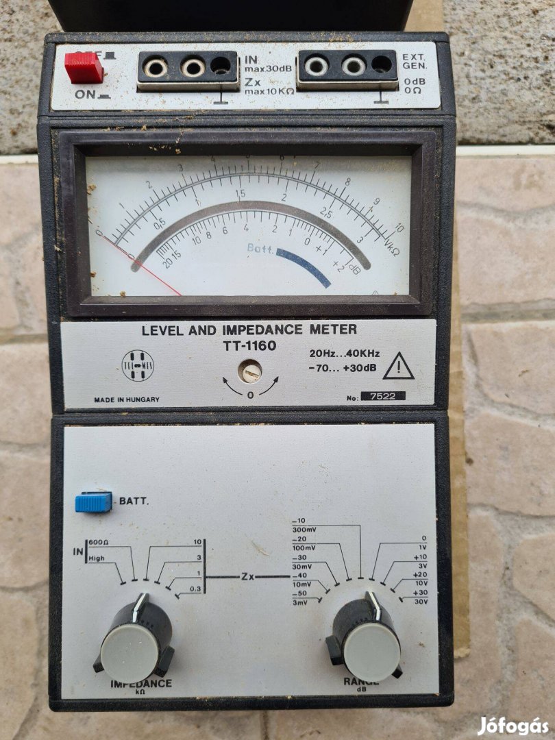 Telmes TT-1160 Level and Impedance Meter - régi retro műszer