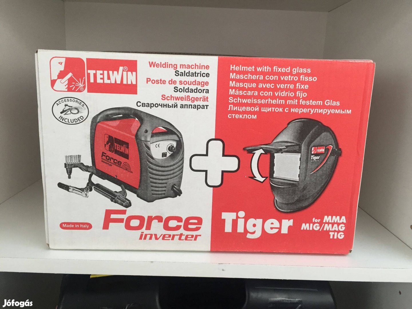 Telwin Force 125 MMA Inverteres hegesztőgép hegesztőpajzzsal