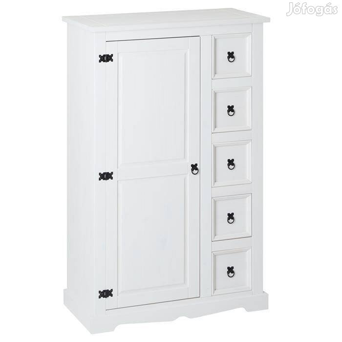 Tequila 5 fiókos - 1 ajtós - polcos komódszekrény fehér