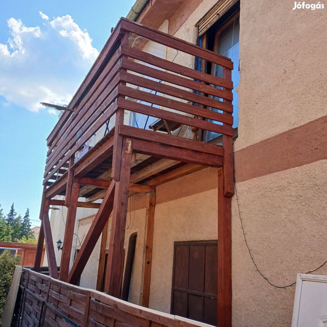 Terasz erkély előtető 4x1.2m bontással eladó újszerű faanyag