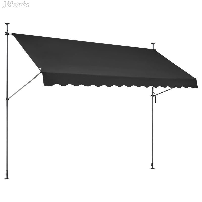 Terasz napellenző kézi tekerővel 350 x 120 cm fekete