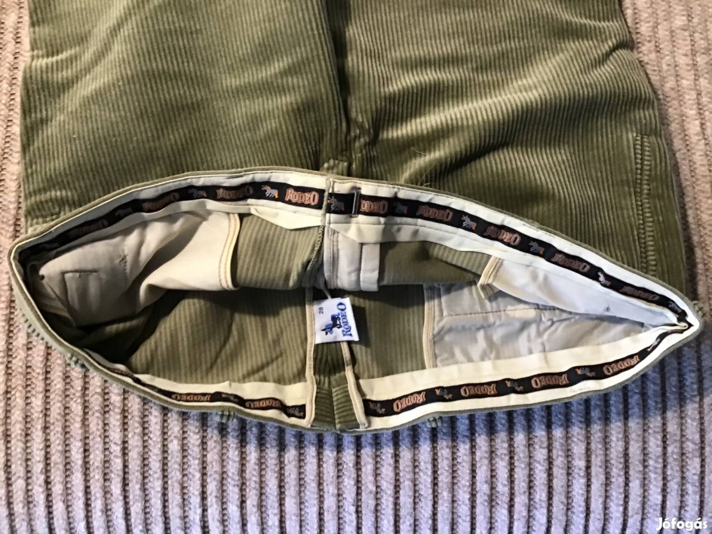 Térdnadrág, zöld kordbársony új