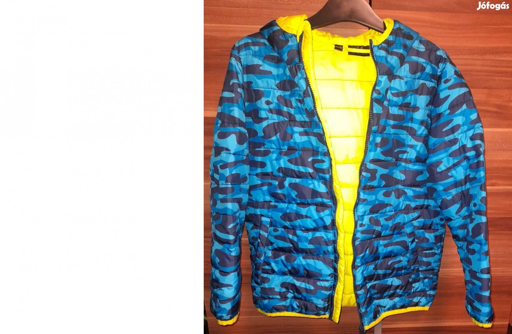 Terep mintás kék színű fiú átmeneti kabát 10-11 évesre