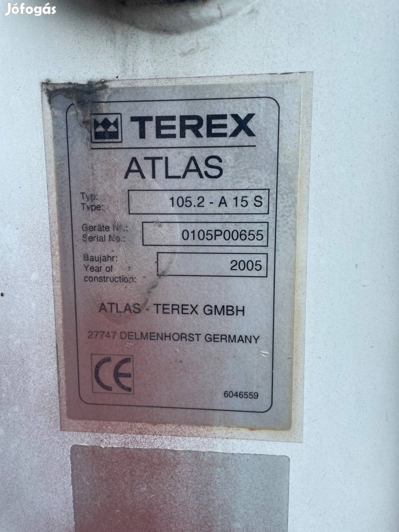 Terex/ATLAS 105.2 daru építőipari daru eladó