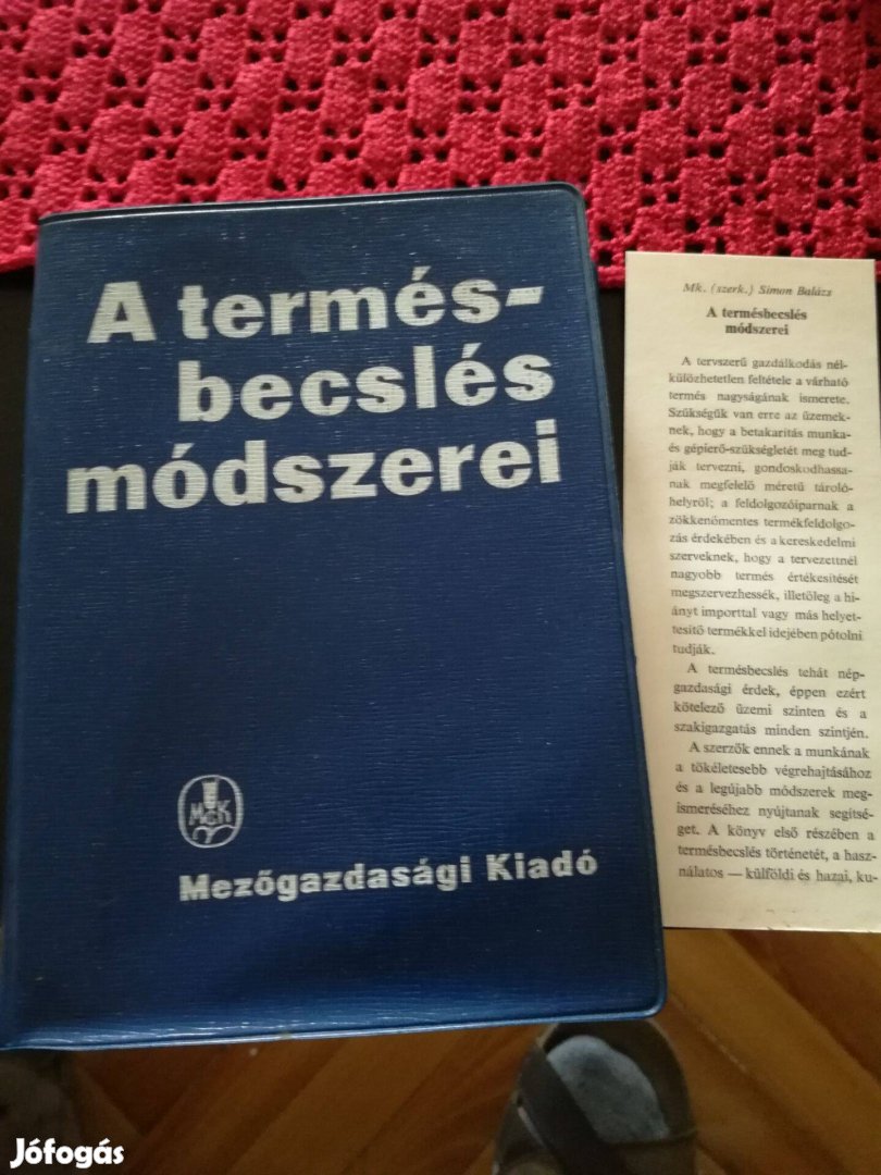 Termésbecslés módszerei, könyv