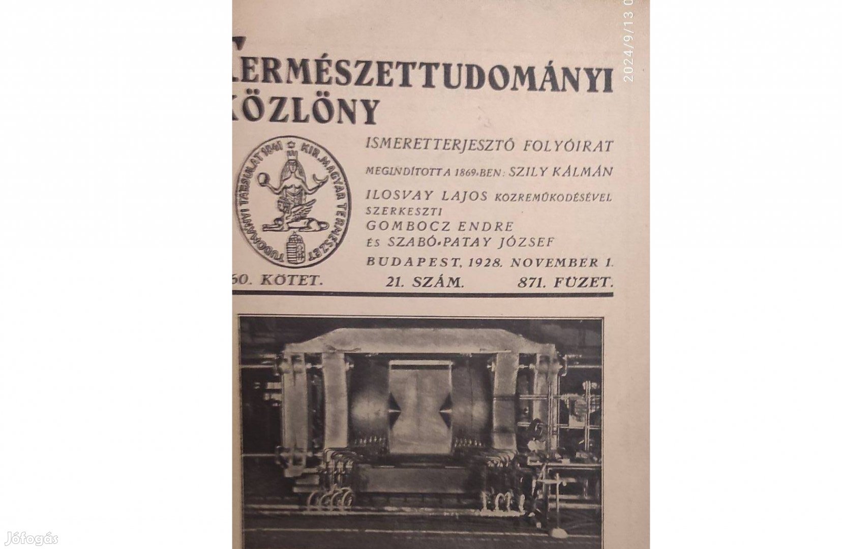 Termesz tudományi közlöny 1928 november szama 1