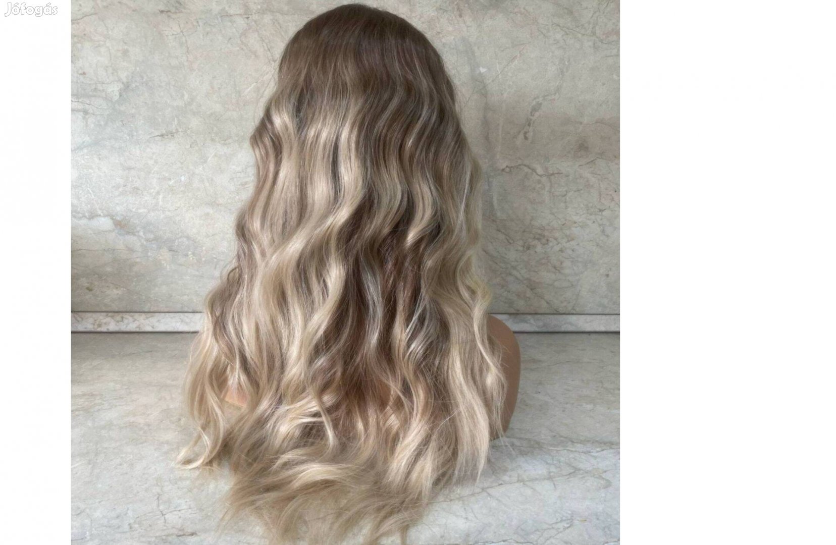 Természetes, hálós paróka - szőke balayage - 70% valódi emberi haj