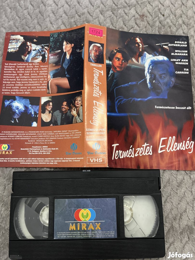 Természetes ellenség vhs nagytok akció D Sutherland