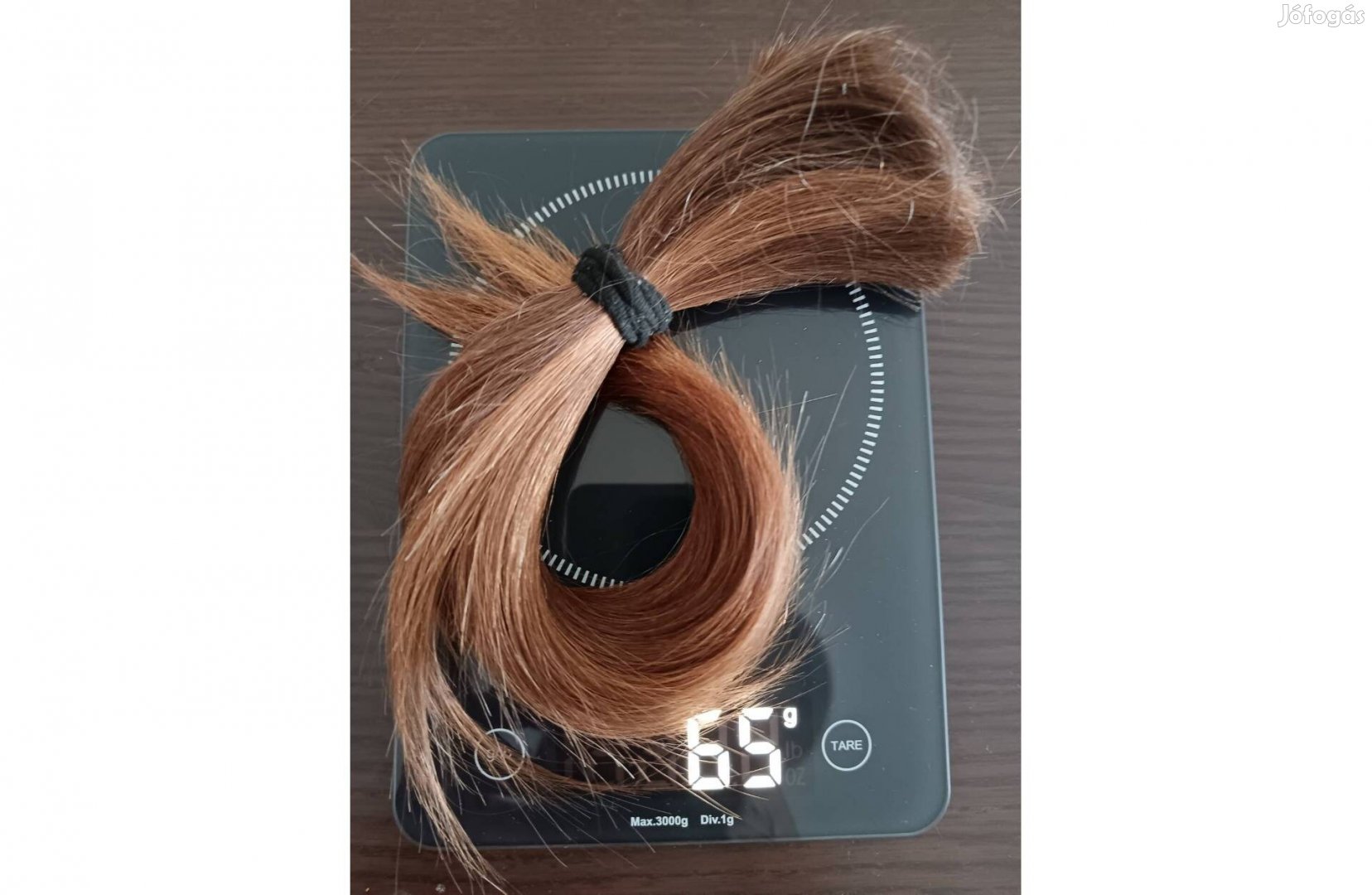 Természetes emberi haj világosbarna copf 38 cm 65 g