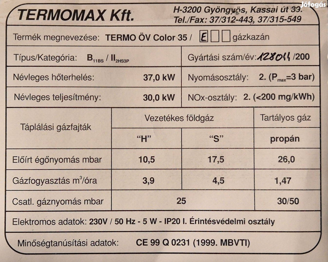 Termo Öv 35 gázkazán