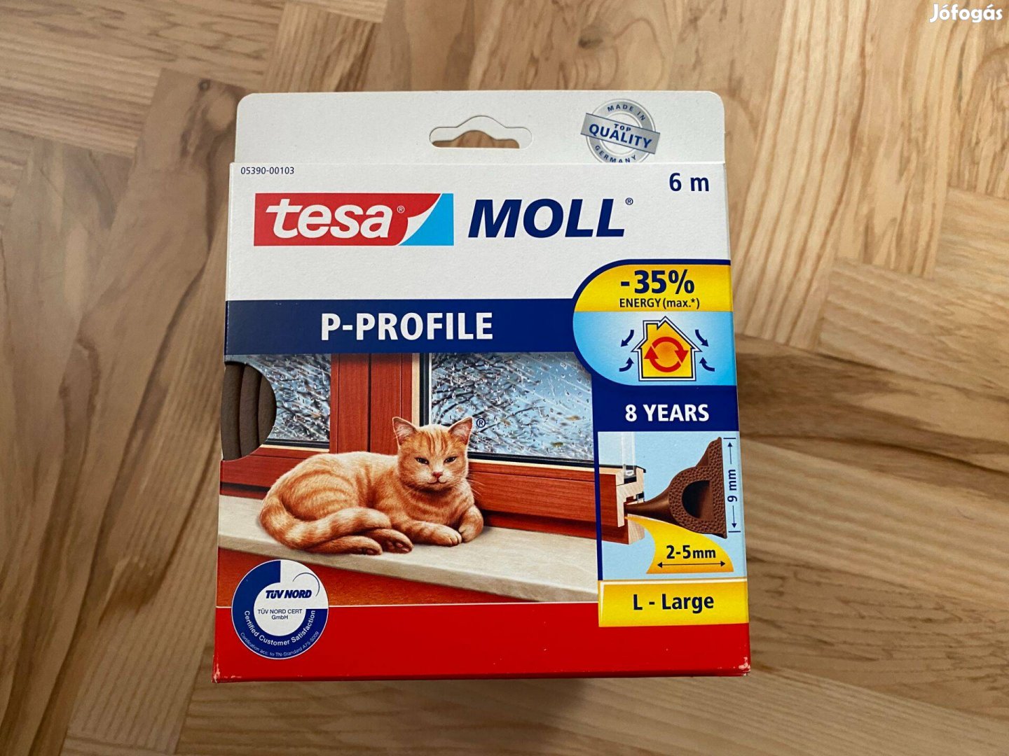 Tesa moll P-profil gumi ablaktömítés (6 m)