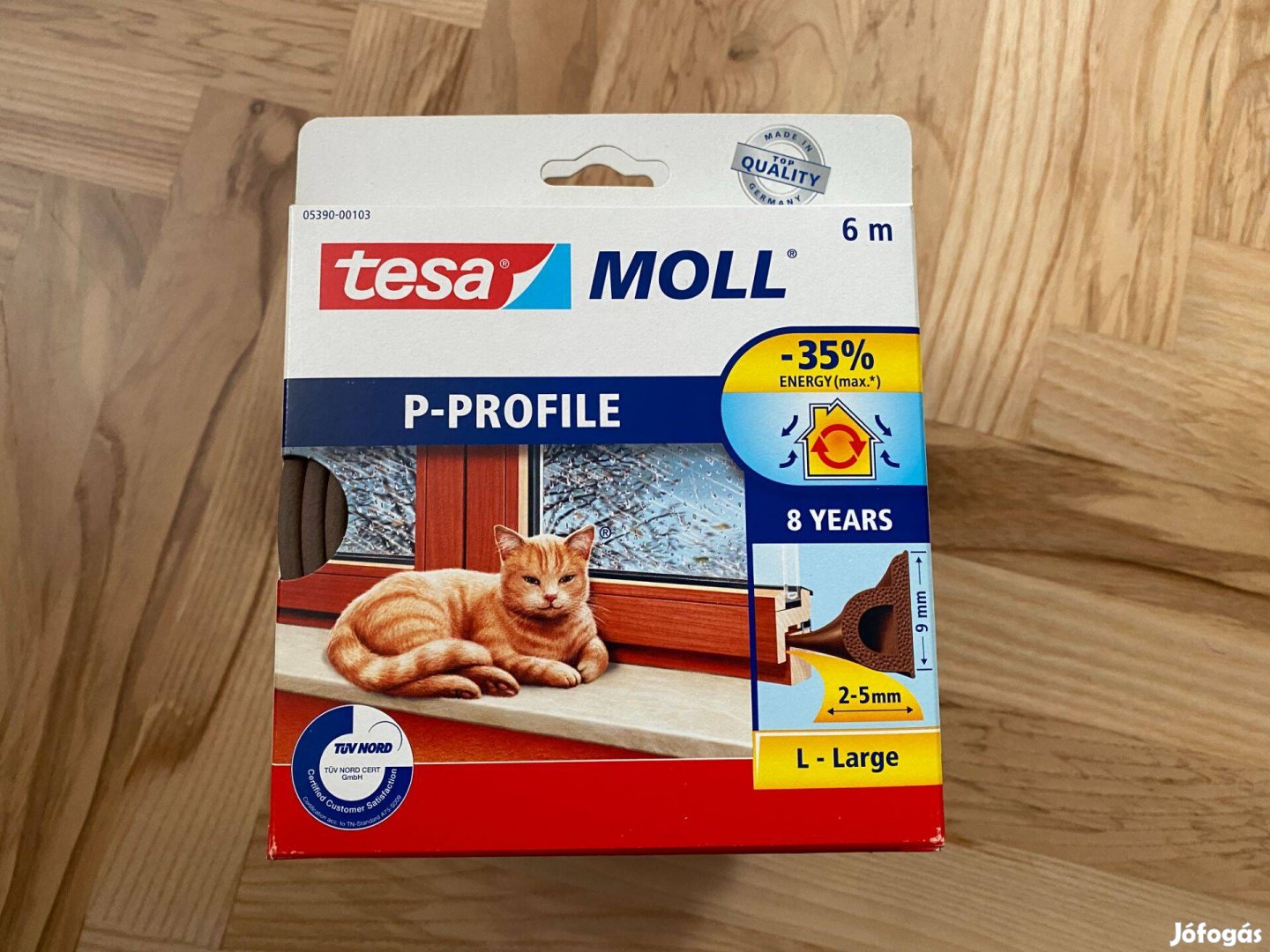 Tesa moll P-profil gumi ablaktömítés (6 m)