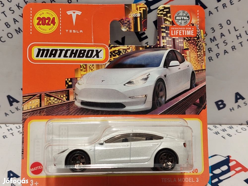 Tesla Model 3 - 53/100 - bliszteres - (2024) -  Matchbox - 1:64