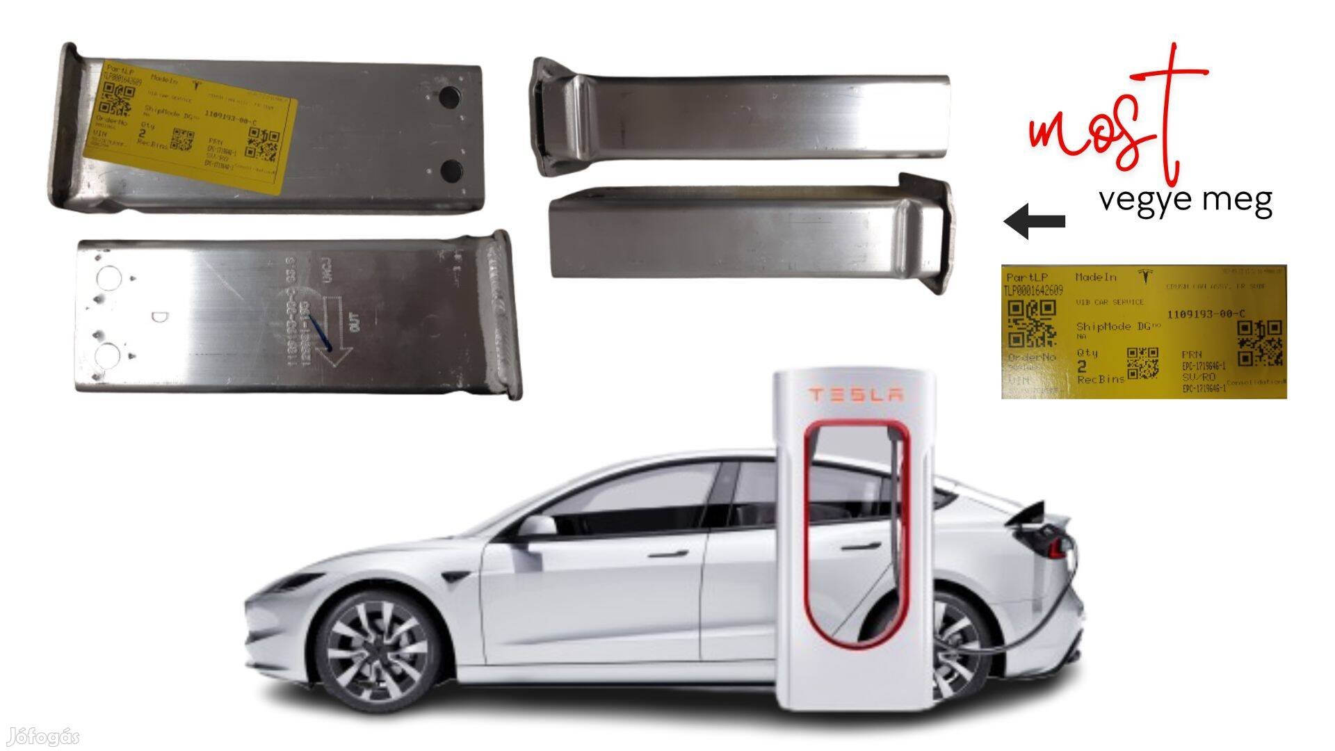 Tesla Model 3 bal + jobb ütközés elnyelő Új, cikkszám 1109193-00-C