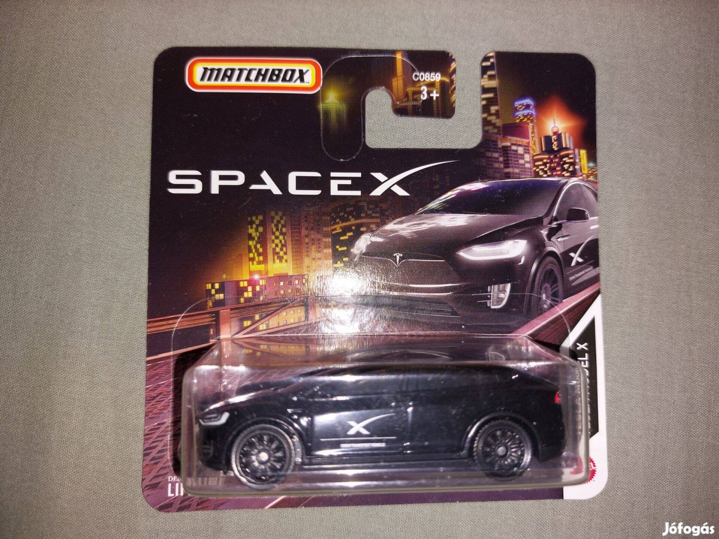 Tesla Model X fekete Space Matchbox Match Box Hot Wheels kisautó