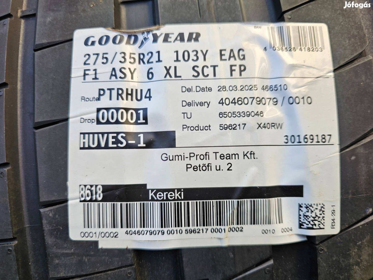 Tesla Modely Y, 275/35 R21 Goodyear, teljesen új nyári