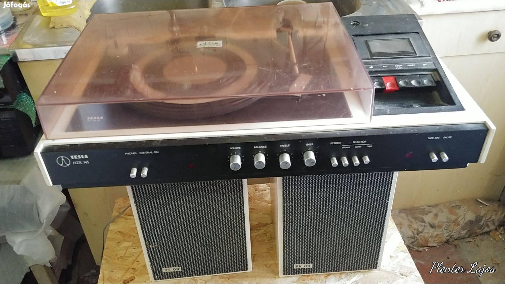 Tesla lemezjátszó, magnó, erősítő, fekvő hifi
