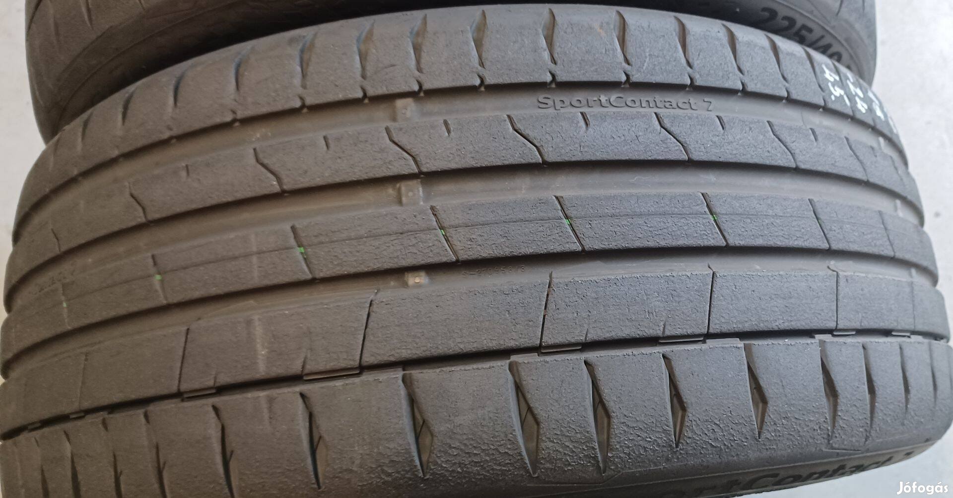 Tesztgumi! Continental Sportcontact7 225/40 R18 nyári gumik 45e./2db