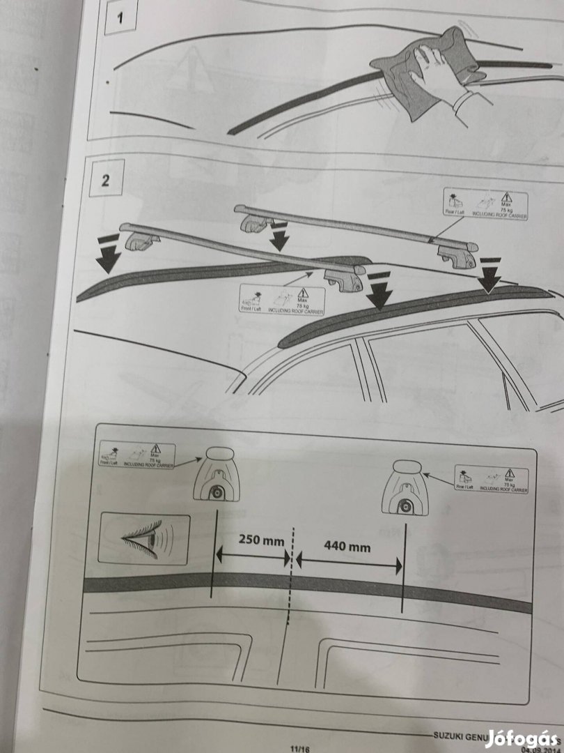 Tetőcsomagtartó kerékpár szállító 