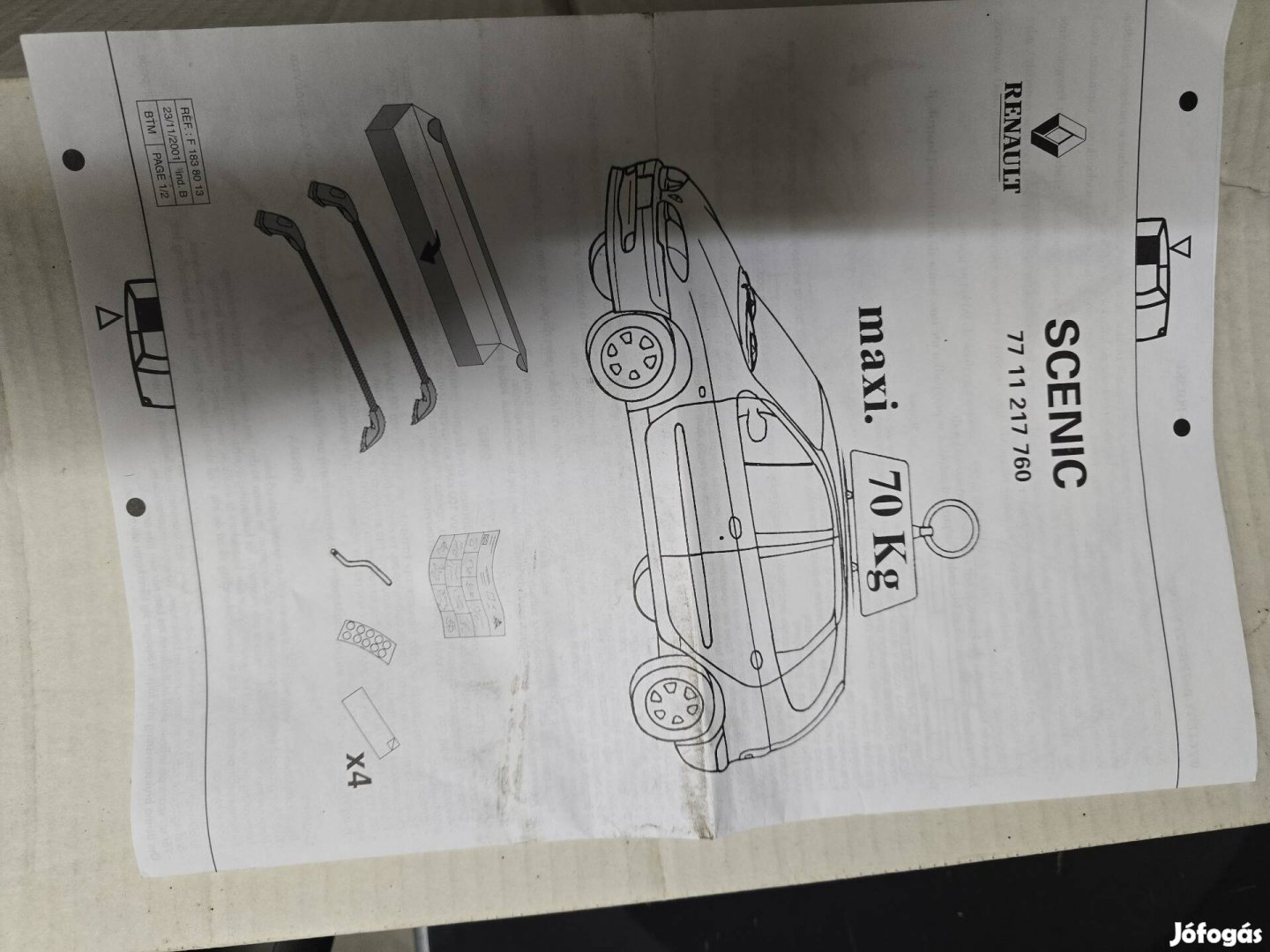 Tetőcsomagtartó keresztrúd Renault Scenic