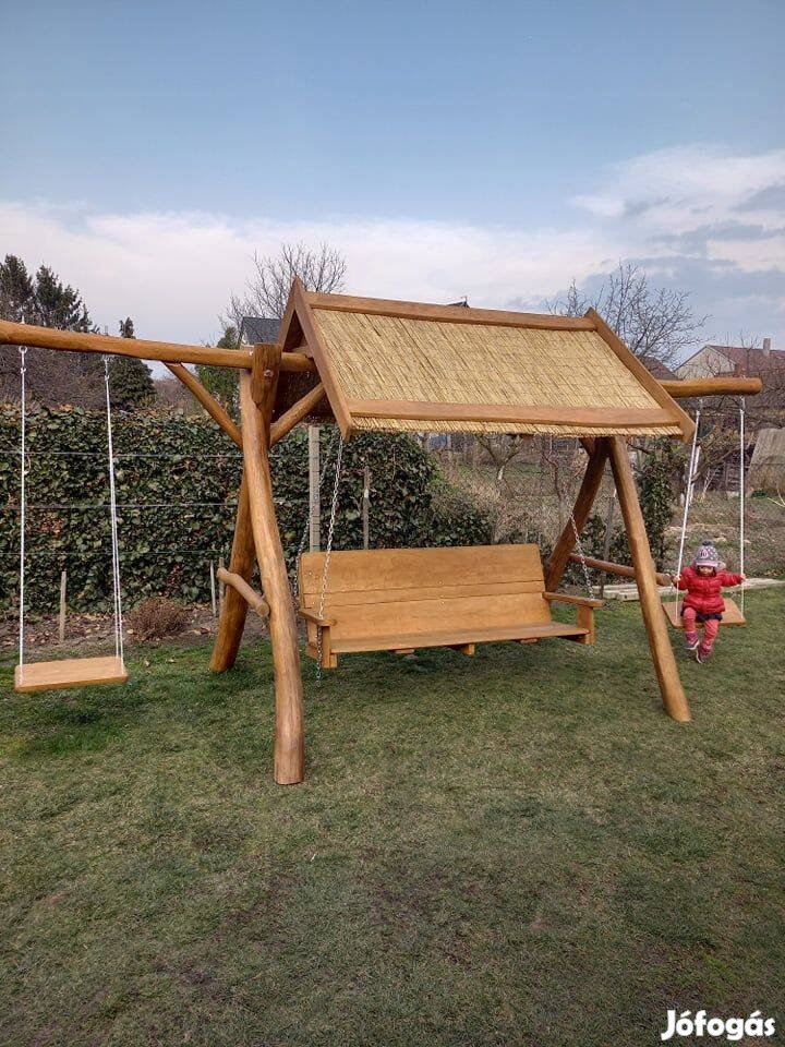 Tetős hintaágy akácból és tölgyből egyenesen a gyártótól