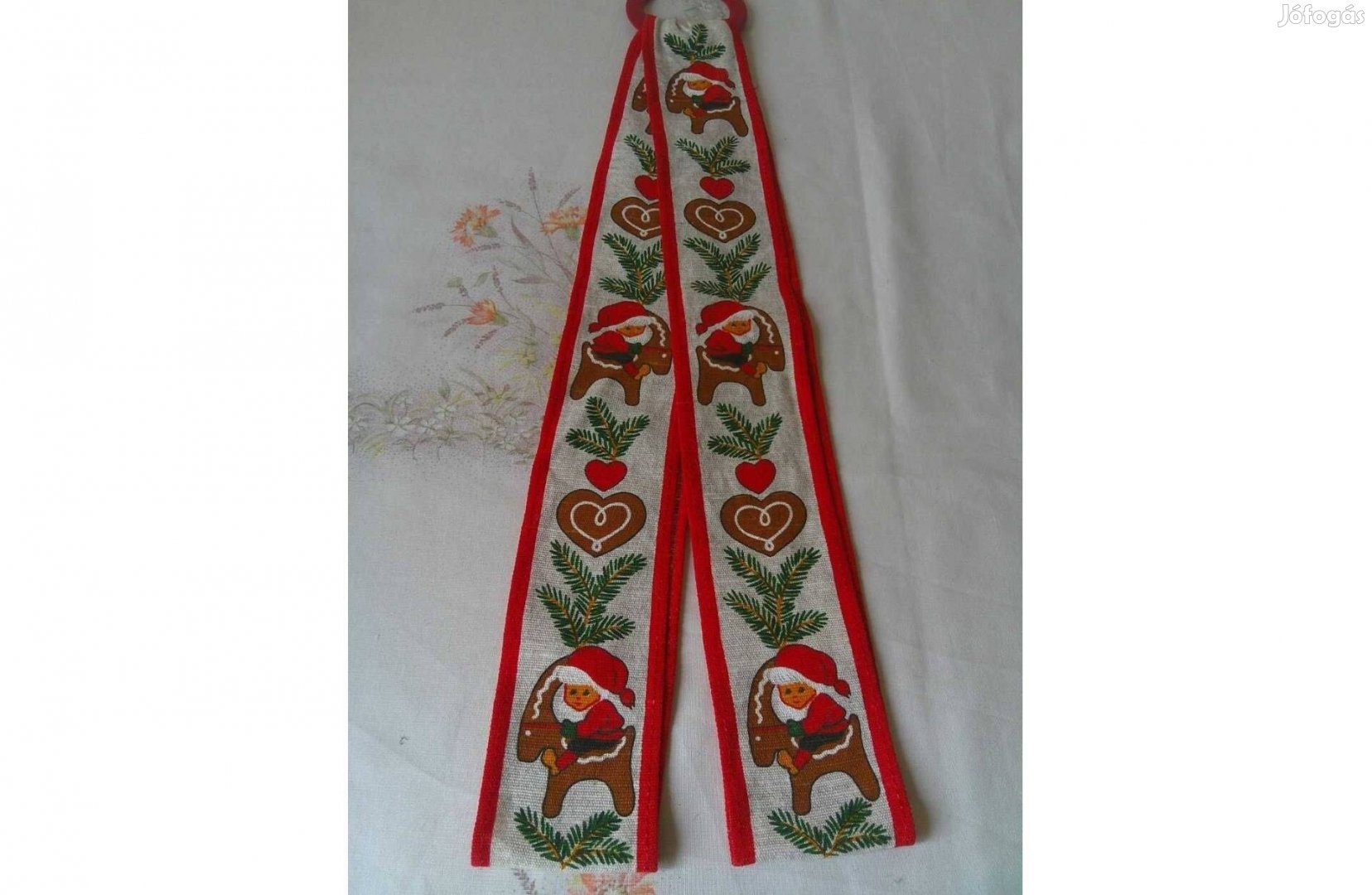 Textil Mikulás ajtódísz, dekoráció