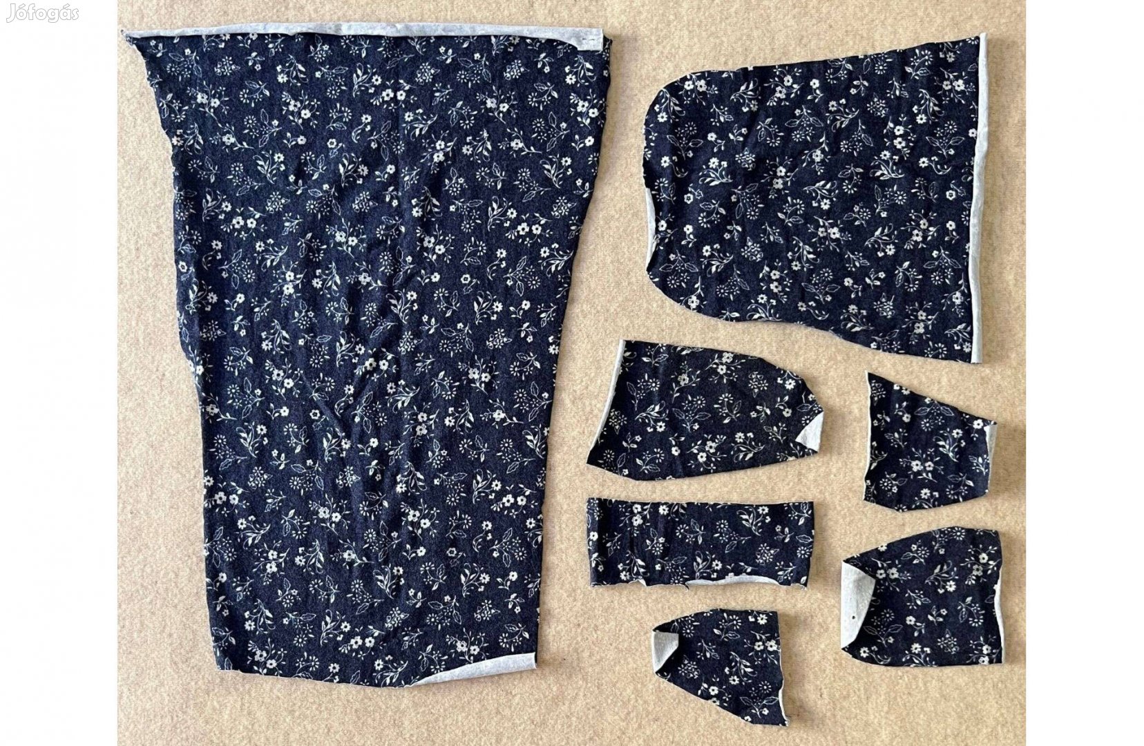 Textil - méteráru pamut virágos kék csomag