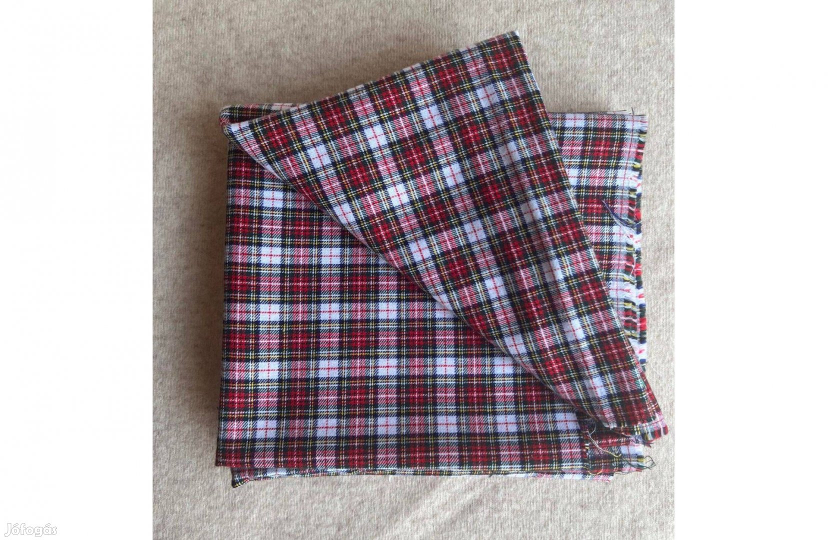 Textil - méteráru pamut flanelszerű piros kockás