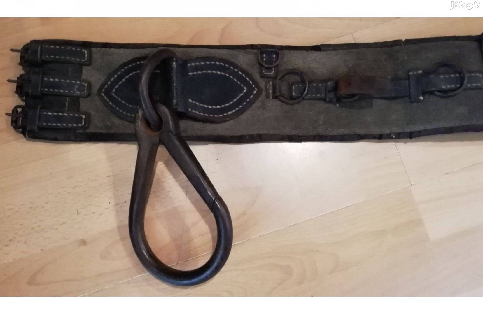 Textil heveder, régi tűzoltósági heveder, dekoráció