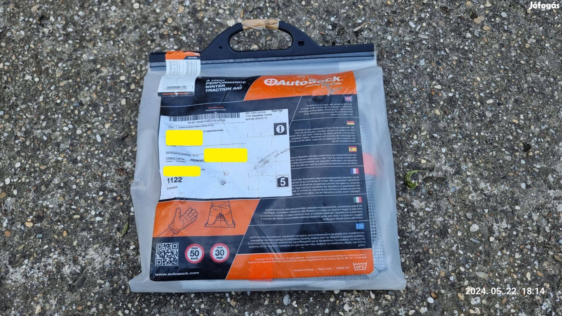 Textil hólánc hózokni (Autosock) Norvégiából