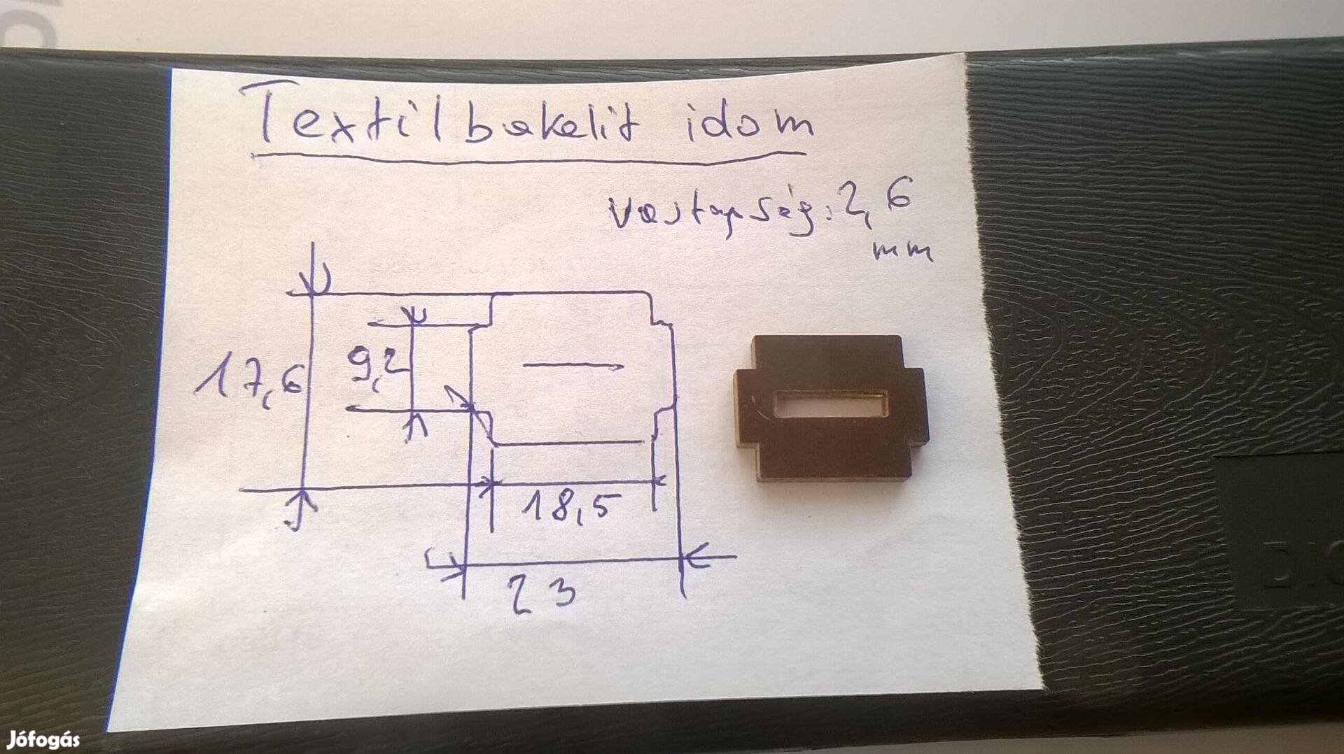 Textilbakelit idomok , újak , több darab, , méretek a fényképen