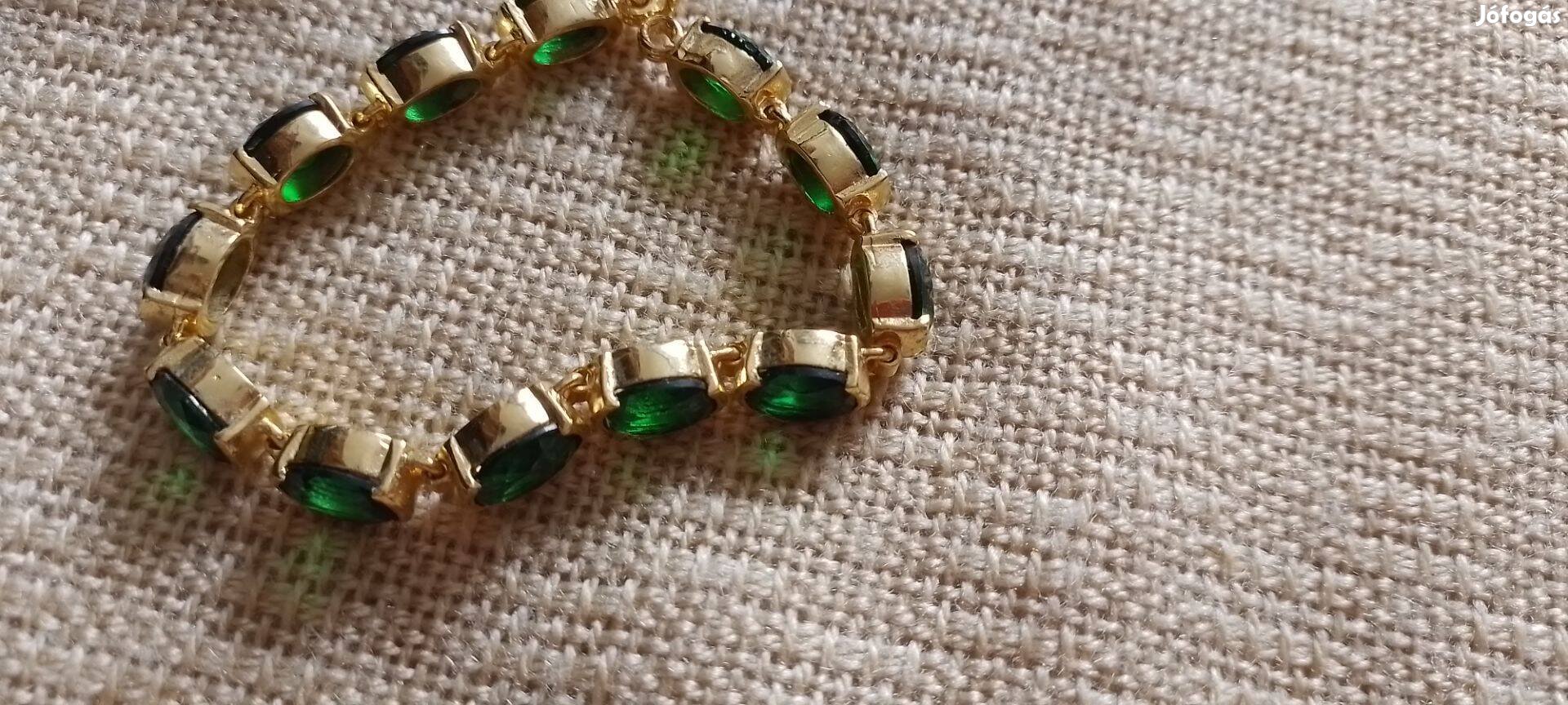 Thaiföldről hozott sötétzöld cirkónia karkötő eladó