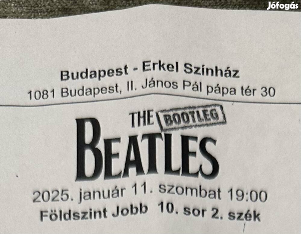 The Beatles színházjegy 4 db 01.11 19:00 óra