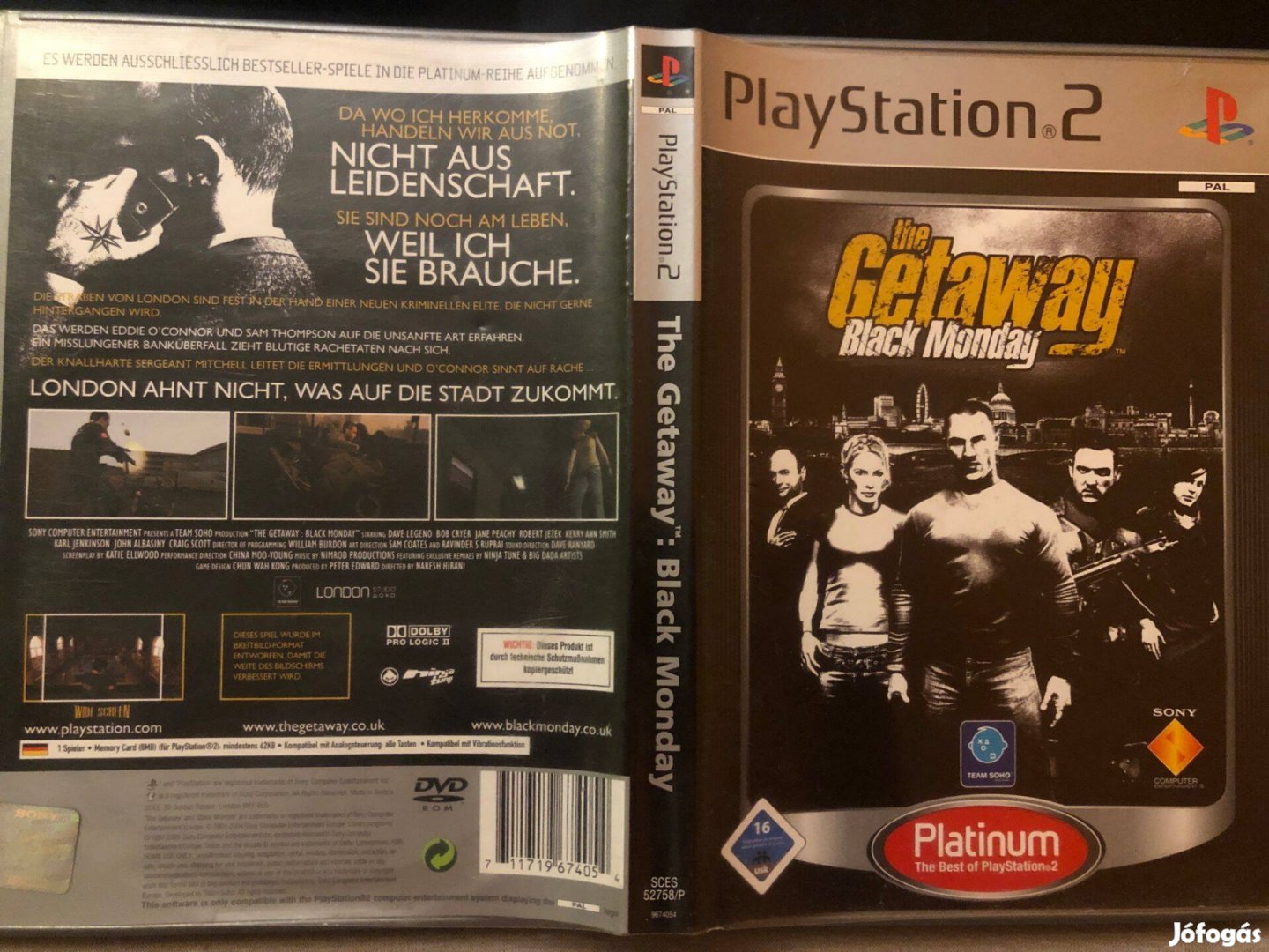 The Getaway Black Monday PS2 Playstation 2 (eredeti lemez)