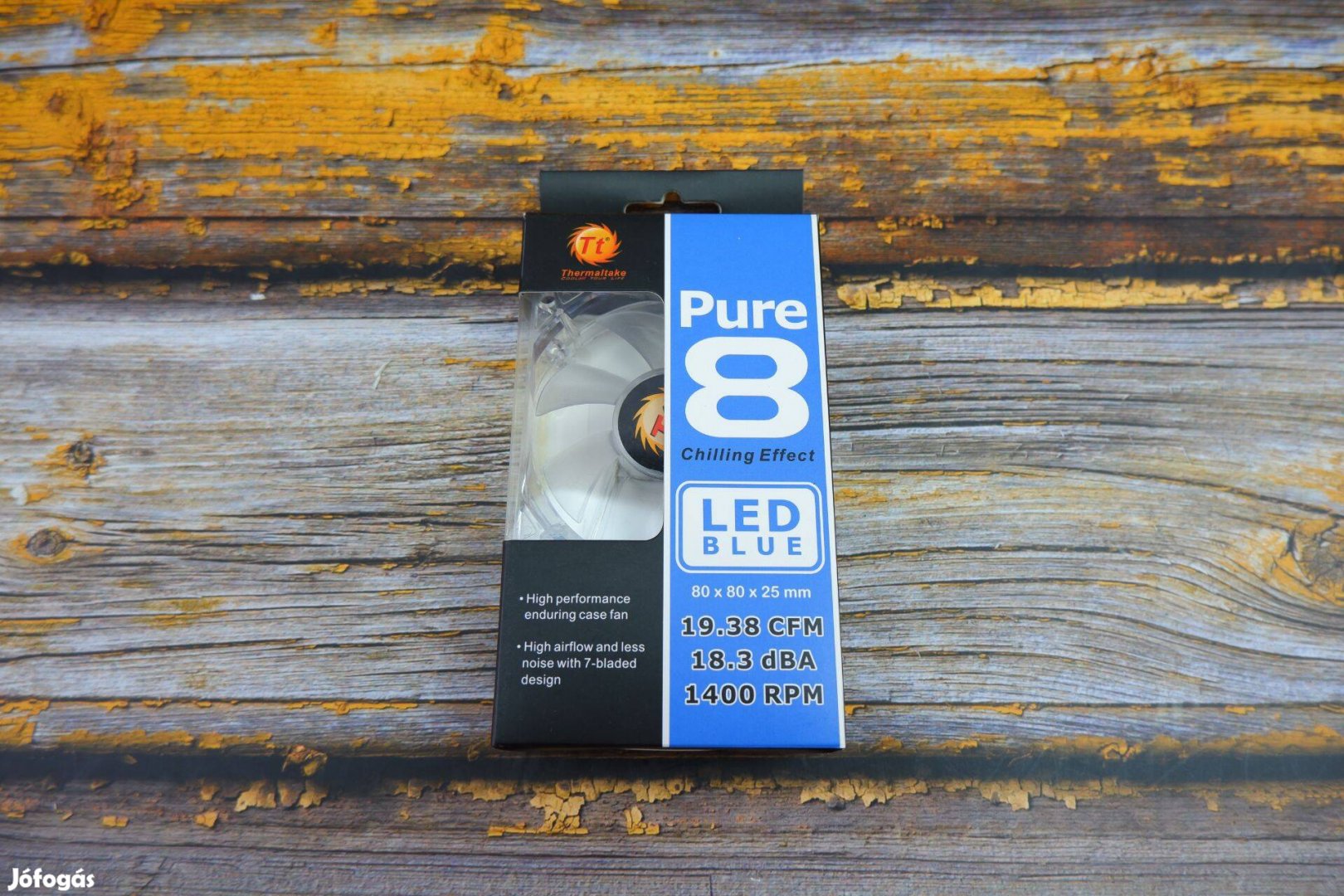 Thermaltake Pure 8cm számítógép ház hűtőventillátor Kék Új!