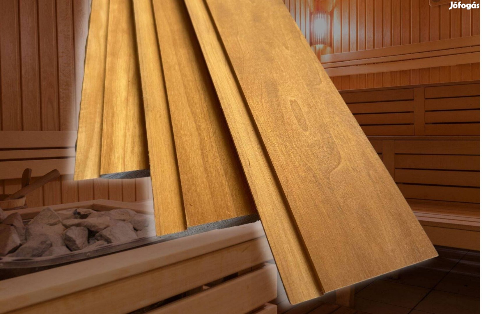 Thermowood Nyár Szauna Lambéria A min. 12x90 Csomómentes STS profil 1,